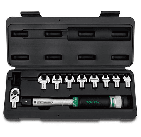 Jogo de Chaves Dinamométricas Intermutável 3/8" 10 Peças 6-30Nm TOPTUL