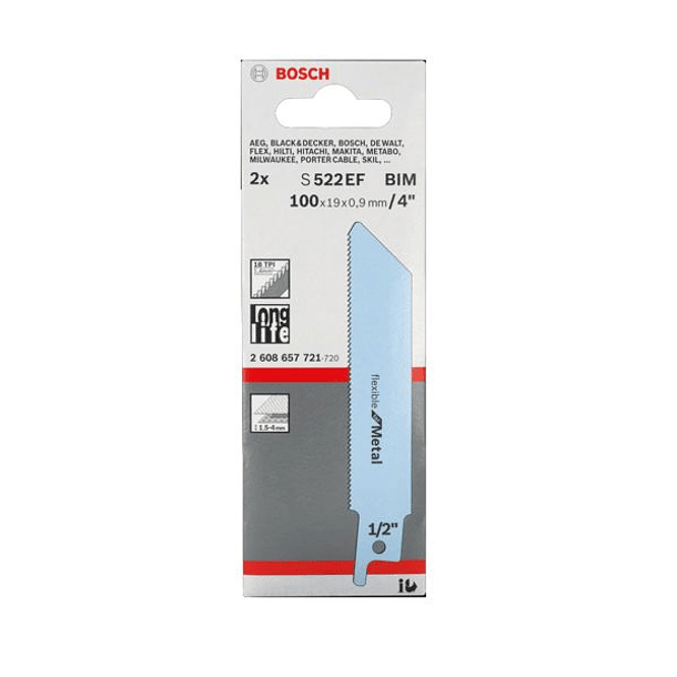 Lamina de Serra Sabre S 522 EF Flexible for Metal BOSCH (2 un.) 2