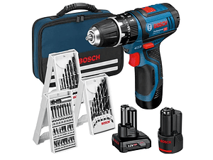 Aparafusadora/Berbequim com Percussão GSB 12V-15 BOSCH + 39 Acessórios