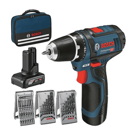 Aparafusadora a bateria 12 Volts GSR 12V-15 BOSCH + 39 Acessórios