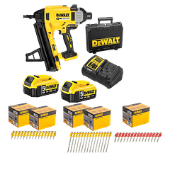 Kit de Maquina de pregar / Pregadora de Betão XR18V DCN890P2  + 5.025 Pregos DCN890 DEWALT