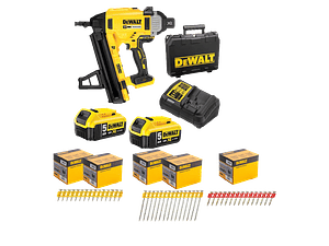 Kit de Maquina de pregar / Pregadora de Betão XR18V DCN890P2  + 5.025 Pregos DCN890 DEWALT