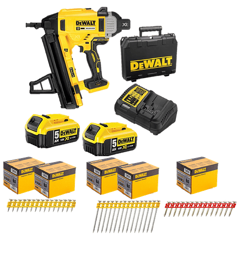 Kit de Maquina de pregar / Pregadora de Betão XR18V DCN890P2  + 5.025 Pregos DCN890 DEWALT