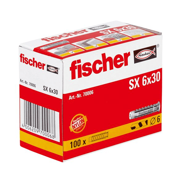 Buchas de expansão Nylon SX FISCHER (caixa) 3