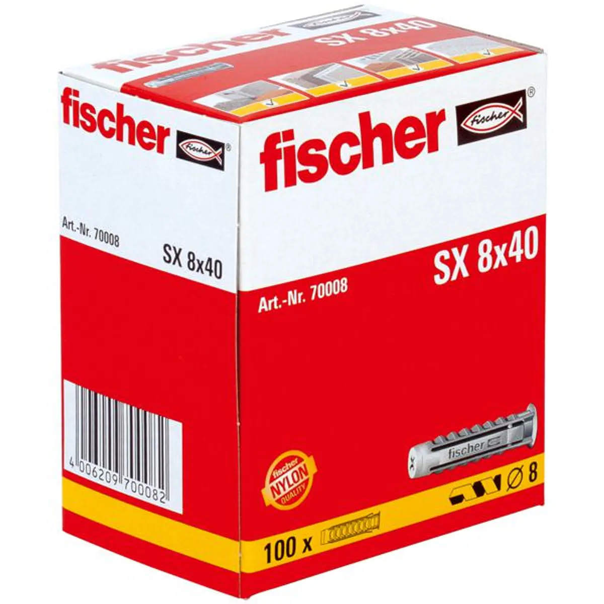 Buste In Nylon Fischer 86961 - TAS SX 8, Confezione Da 1000 Pezzi | Per Uso Professionale E Industriale