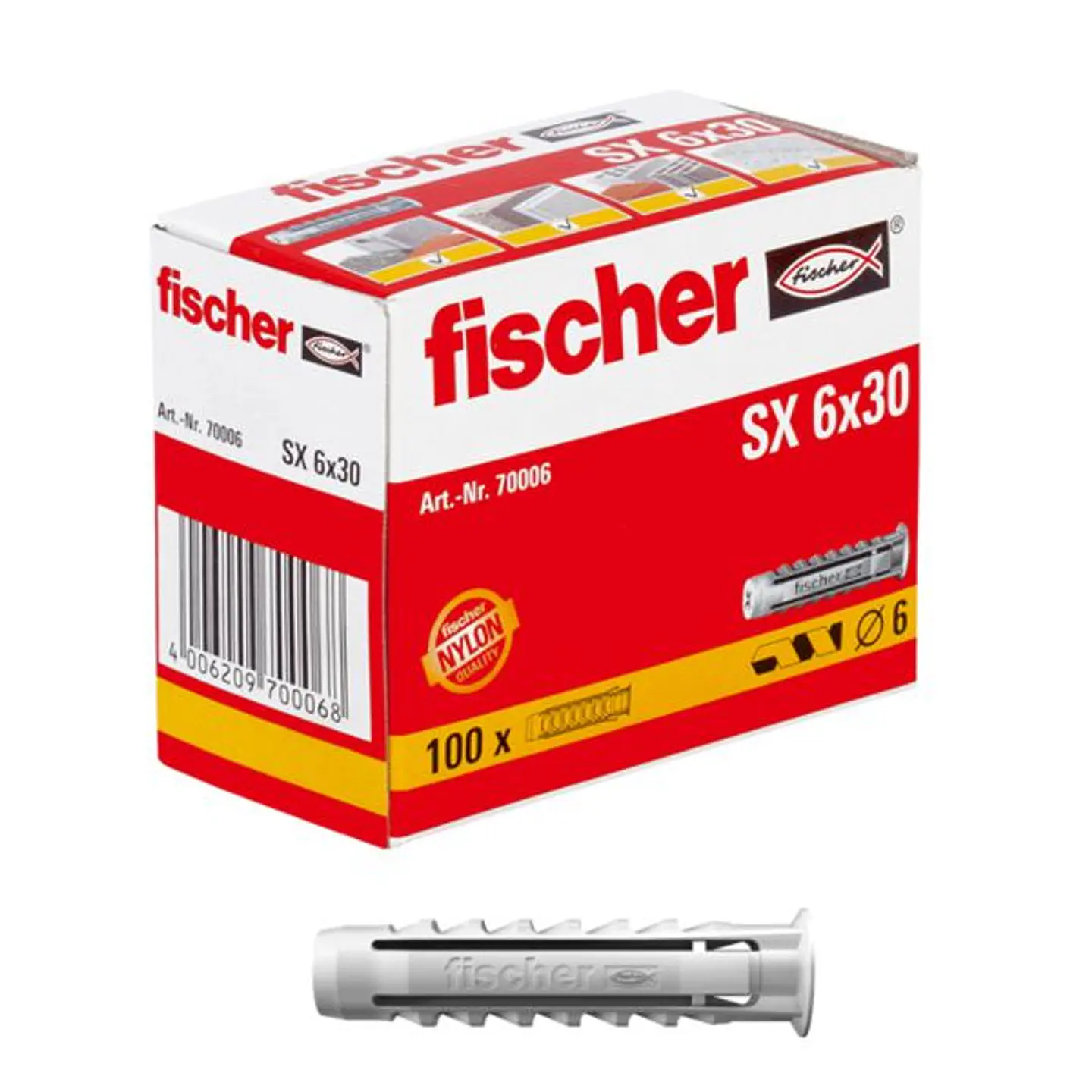 Buchas de expansão Nylon SX FISCHER (caixa) 1