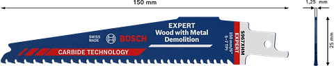 Laminas de Serra Sabre EXPERT Wood with Metal Demolition S 967 BOSCH