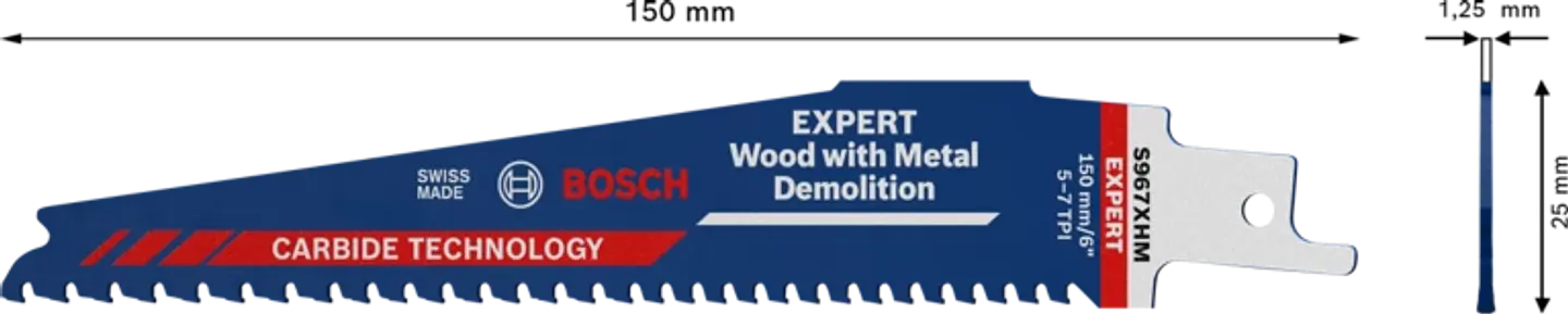 Laminas de Serra Sabre EXPERT Wood with Metal Demolition S 967 BOSCH 2