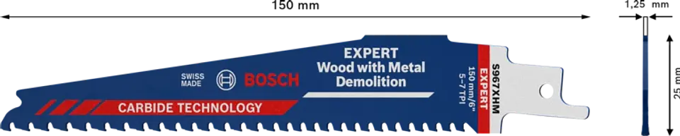 Laminas de Serra Sabre EXPERT Wood with Metal Demolition S 967 BOSCH 2