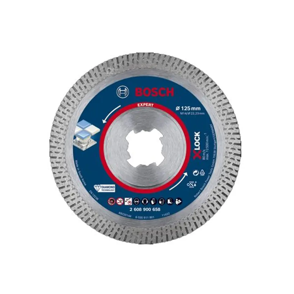 Disco de corte 125mm para Cerâmicos Duros X-LOCK EXPERT HARDCERAMIC BOSCH 1