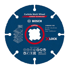 Disco corte X-LOCK 125mm para madeira/multimaterial EXPERT Carbide MultiWheel BOSCH