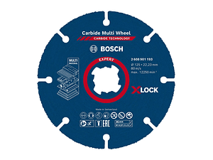 Disco corte X-LOCK 125mm para madeira/multimaterial EXPERT Carbide MultiWheel BOSCH