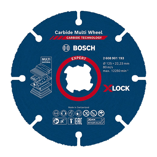 Disco corte X-LOCK 125mm para madeira/multimaterial EXPERT Carbide MultiWheel BOSCH 1