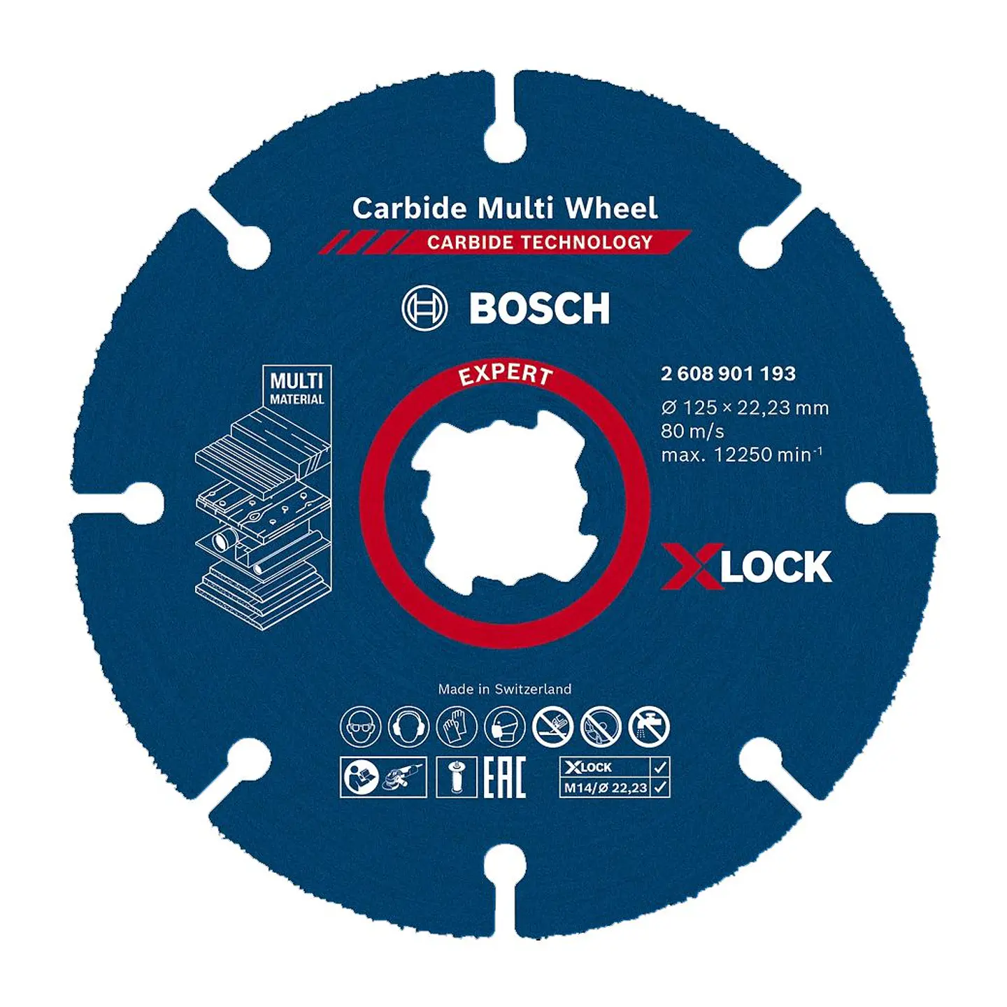 Disco corte X-LOCK 125mm para madeira/multimaterial EXPERT Carbide MultiWheel BOSCH 1