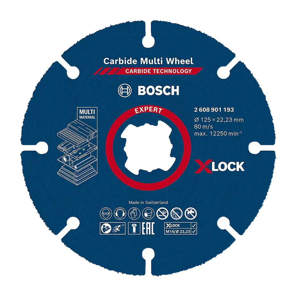 Disco corte X-LOCK 125mm para madeira/multimaterial EXPERT Carbide MultiWheel BOSCH 1