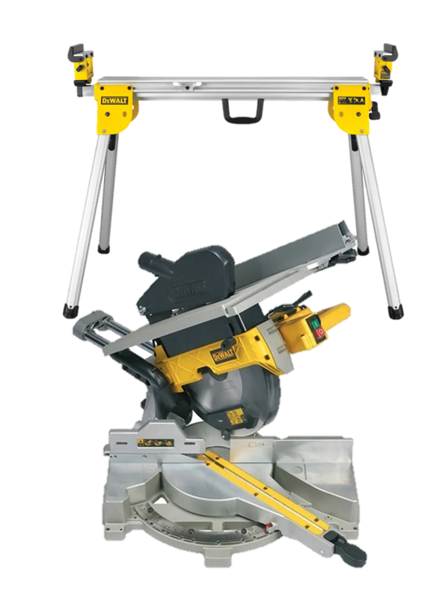 Serra de Esquadria com Mesa Superior Telescópica D27112 + Bancada DE7023 DEWALT 1