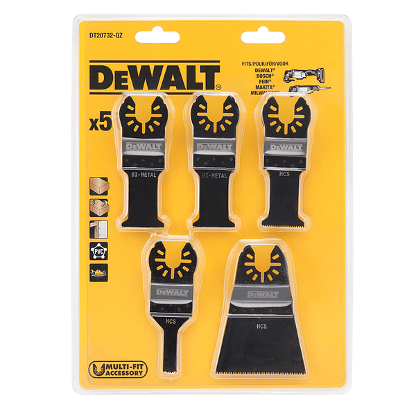 Conjunto de 5 lâminas de serra para multi-ferramenta DT20732 DEWALT