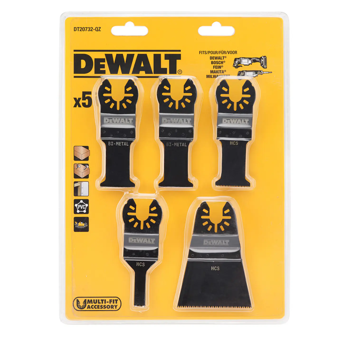 Conjunto de 5 lâminas de serra para multi-ferramenta DT20732 DEWALT 1