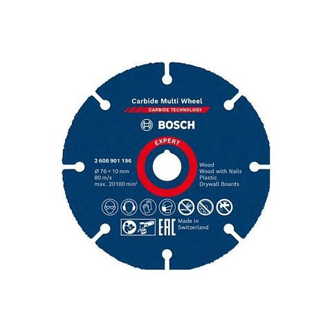 Disco corte 76mm para madeira/multimaterial EXPERT Carbide Multi Wheel Bosch