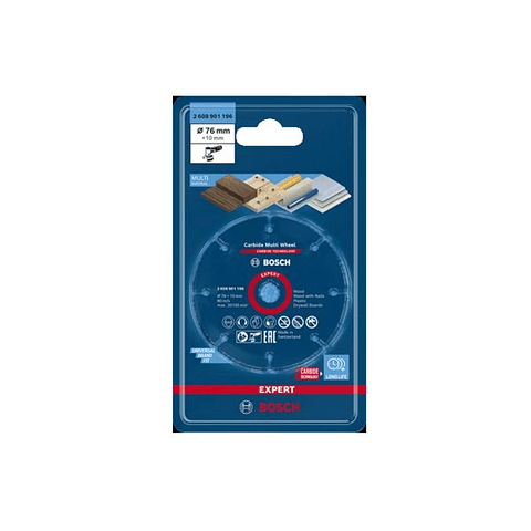 Disco corte 76mm para madeira/multimaterial EXPERT Carbide Multi Wheel Bosch