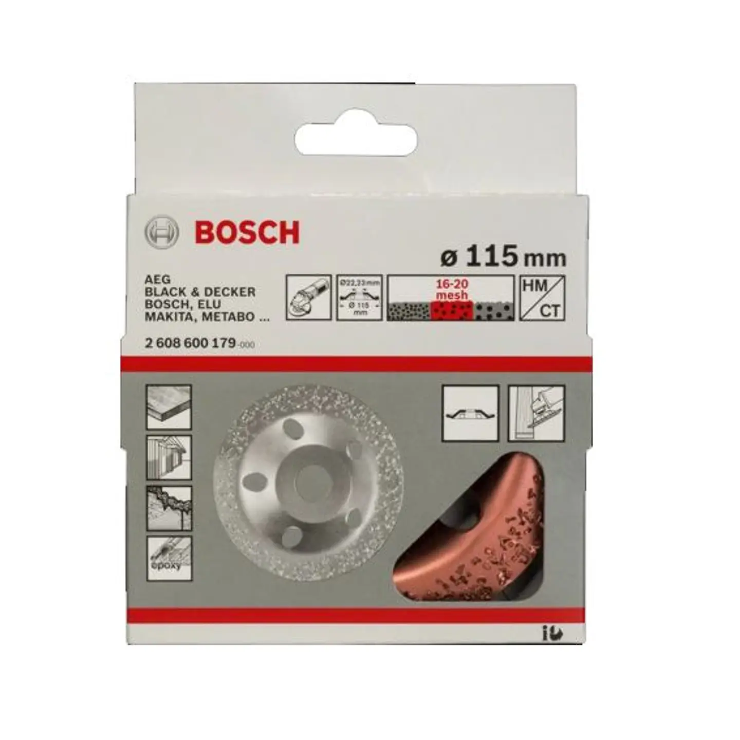 Mó de carboneto 115mm para rebarbadoras pequenas BOSCH 3