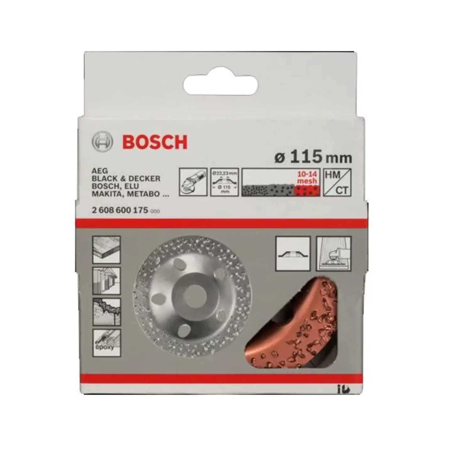 Mó de carboneto 115mm para rebarbadoras pequenas BOSCH 4