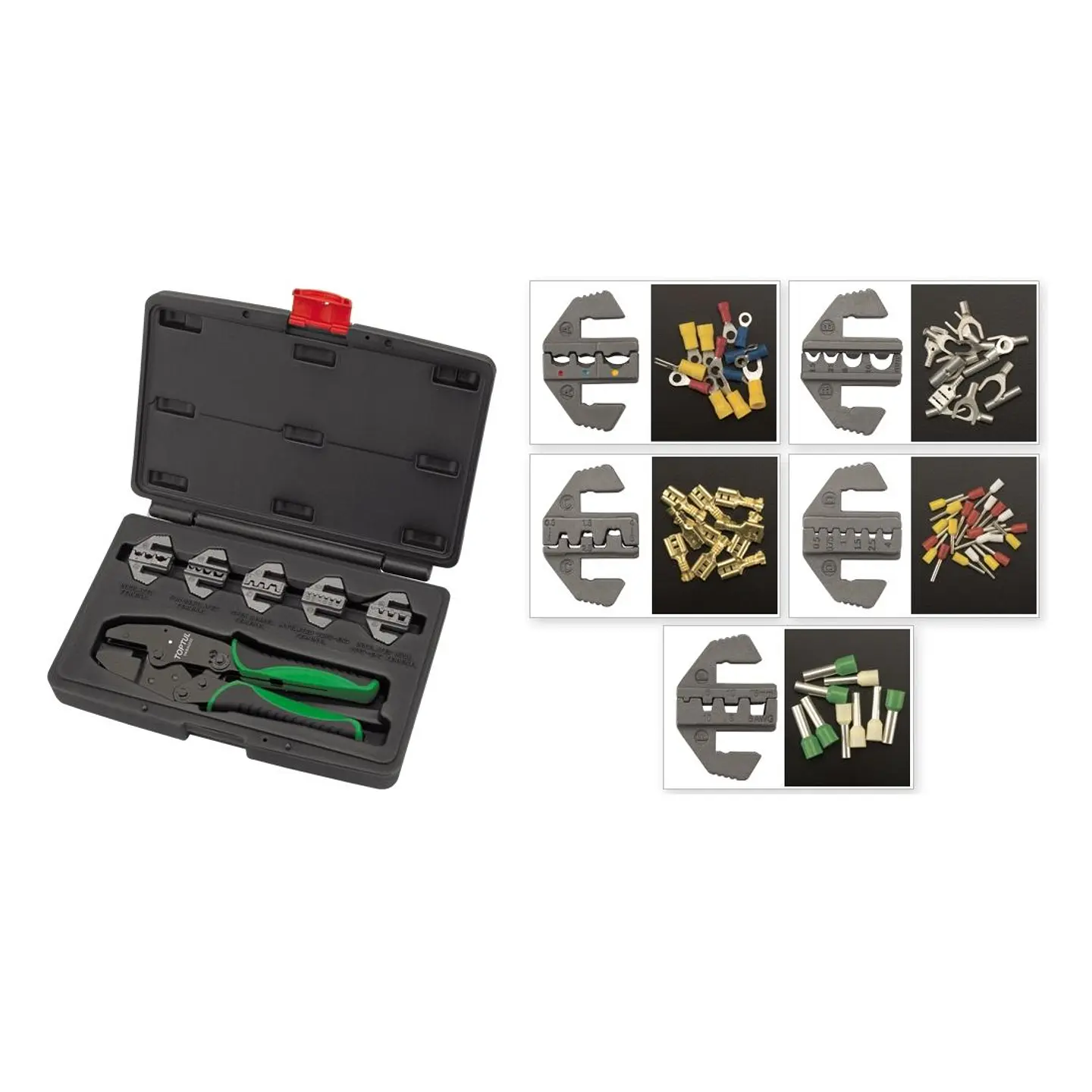 Kit Alicate Cravar Terminais Isolados e Não Isolados GAAI0605 TOPTUL 2