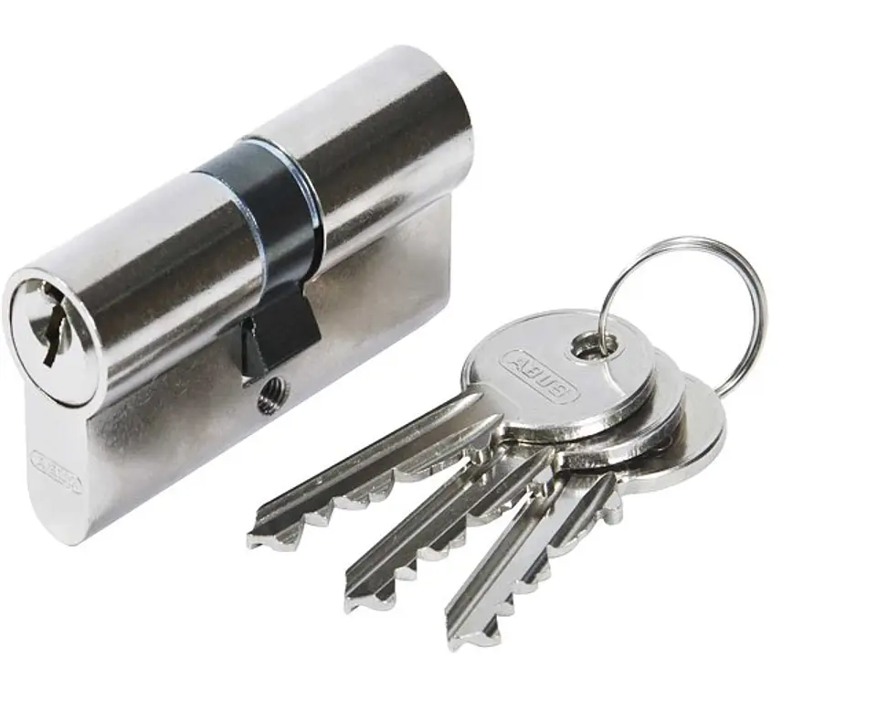 Cilindro de Porta Yale 30x30 Níquel Mate E45 ABUS 1