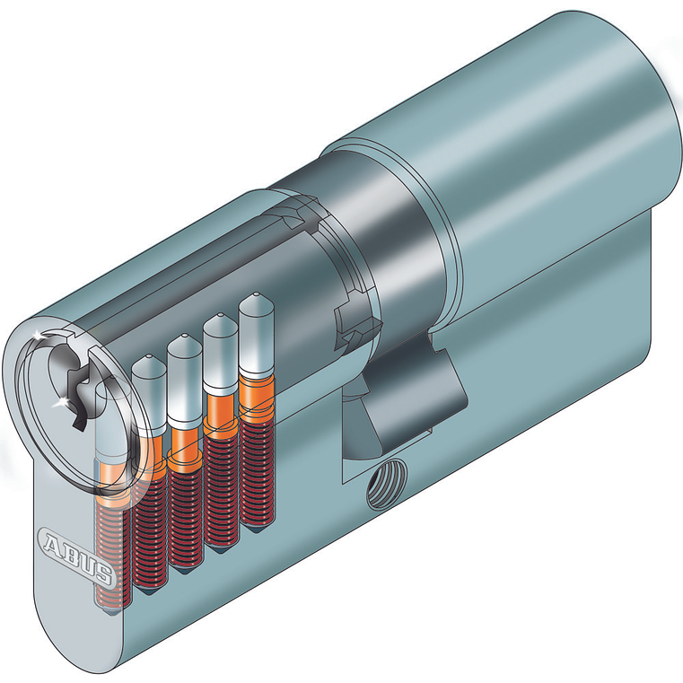 Cilindro de Porta Yale 30x30 Níquel Mate E45 ABUS 4