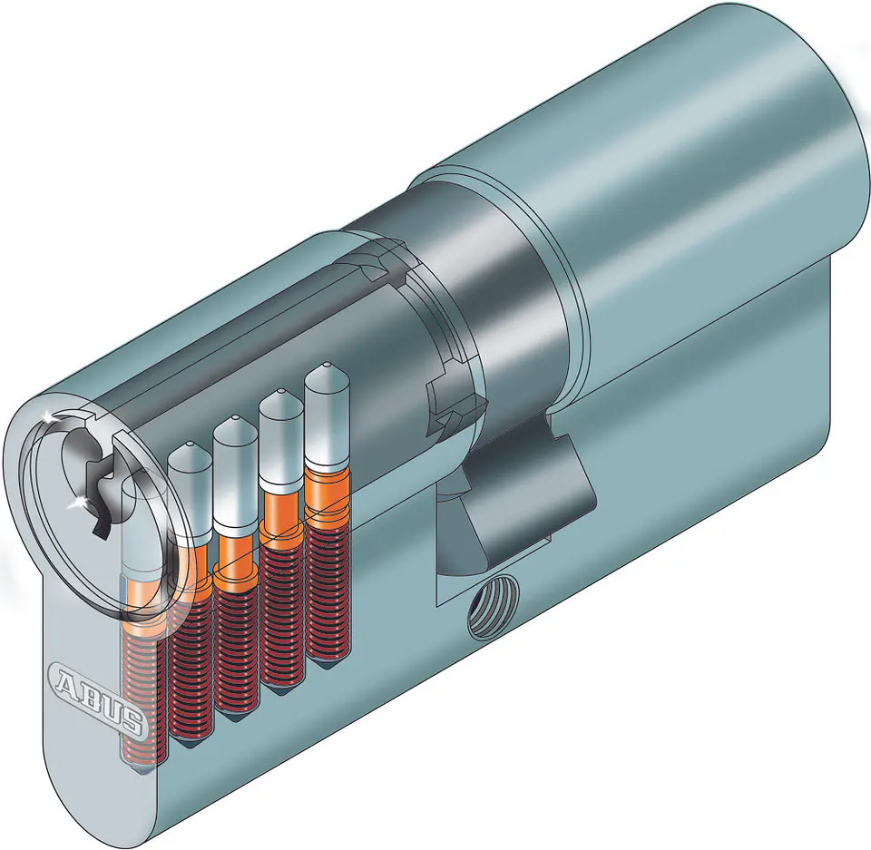 Cilindro de Porta Yale 30x30 Níquel Mate E45 ABUS 4