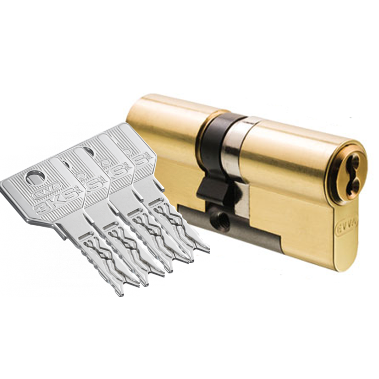 Cilindro de Porta de Alta Segurança 31x36 Latão Polido 3KS EVVA 1