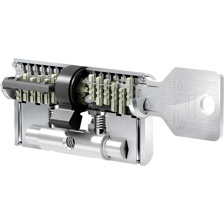 Cilindro de Porta de Alta Segurança 31x36 Latão Polido 3KS EVVA 2