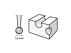 Fresa de gravar de 1,6 mm 3 UNI 106 DREMEL