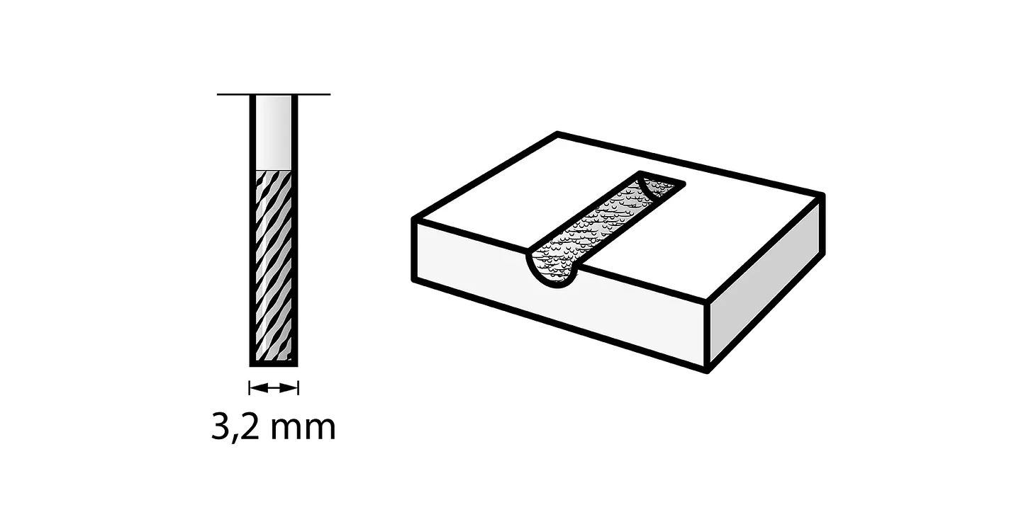 Fresa de Metal Duro com Ponta Quadrada de 3,2 mm 9901 DREMEL 2