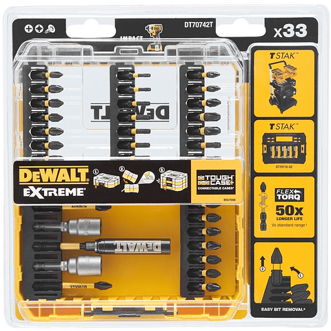 Jogo de Bits 33 Peças FlexTorq DT70742T DEWALT