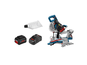 Serra de meia esquadria a bateria BITURBO GCM 18V-216 + 2x ProCORE18V 5.5Ah BOSCH 