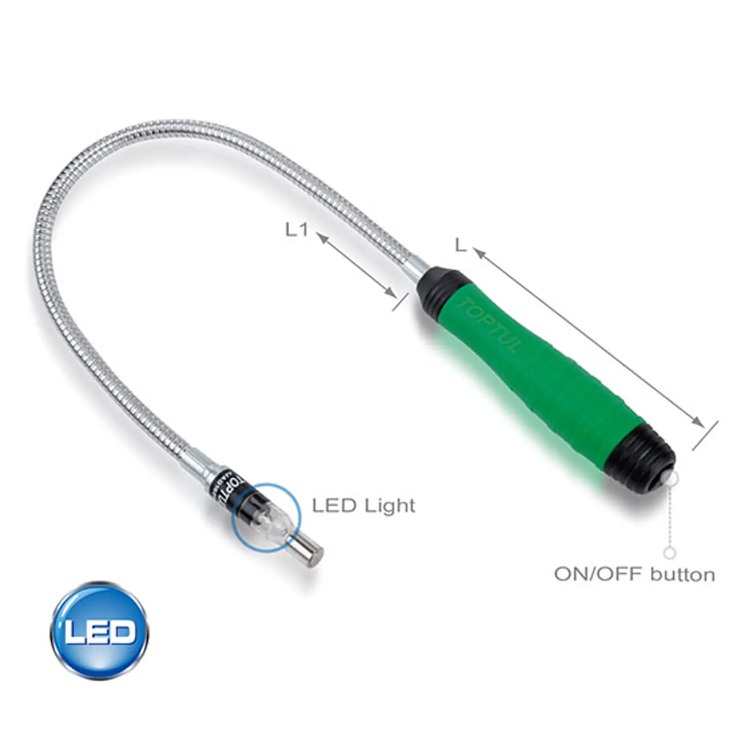 Punho Flexível Magnético com Led TOPTUL 2
