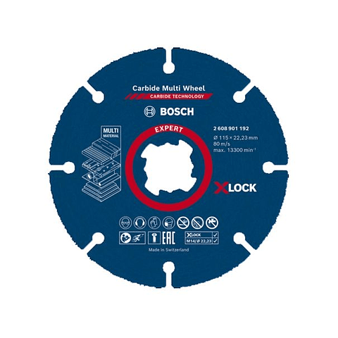 Disco corte X-LOCK 115mm para madeira/multimaterial EXPERT Carbide MultiWheel BOSCH