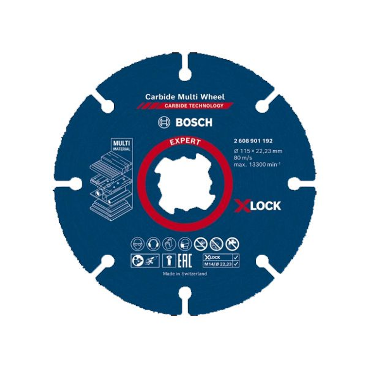 Disco corte X-LOCK 115mm para madeira/multimaterial EXPERT Carbide MultiWheel BOSCH 1