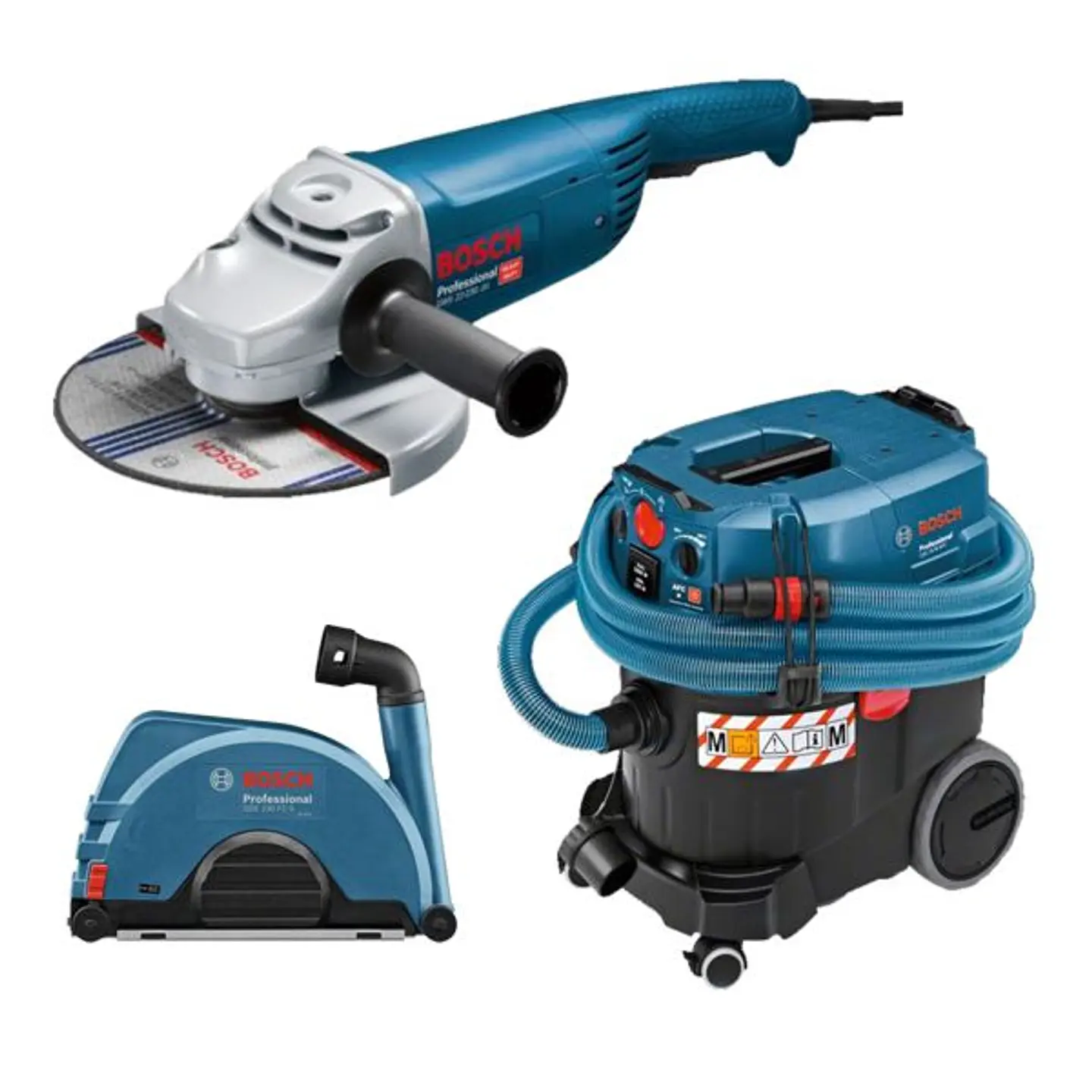 Conjunto Aspirador + Rebarbadora 2200W + Resguardo proteção contra Pó BOSCH 1