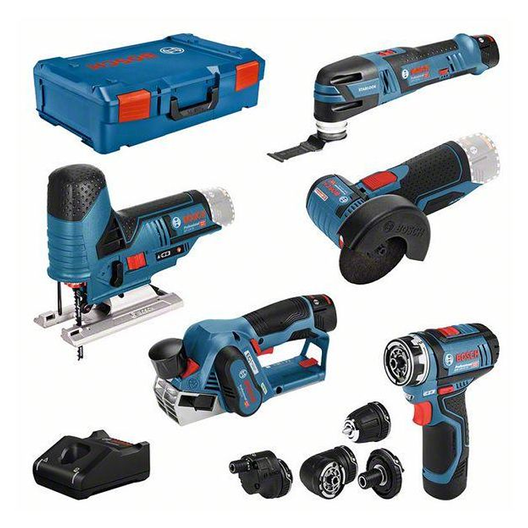 Kit de 5 ferramentas 12V + 3 baterias (2x2.0Ah + 1x3.0Ah) + XL-BOXX BOSCH 1