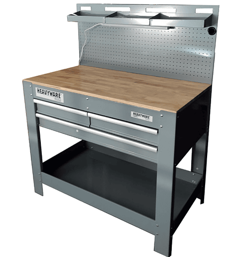 Bancada de Trabalho + Painel + 3 Gavetas + Iluminação HEAVYWARE 