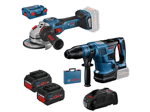 Conjunto BITURBO Rebarbadora GWS 18V-15 SC e Martelo GBH 18V-34 CF + 2x ProCORE18V 5.5Ah BOSCH