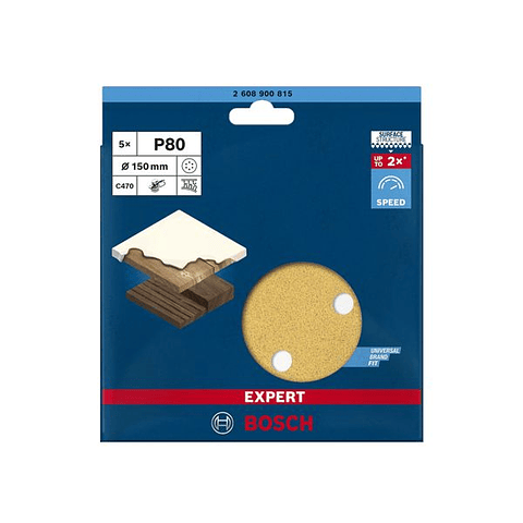 Folha de Lixa 150mm C470 EXPERT BOSCH 