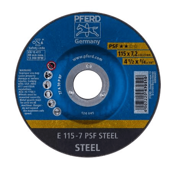 Disco de Rebarbar Aço E-PSF STEEL PFERD 1