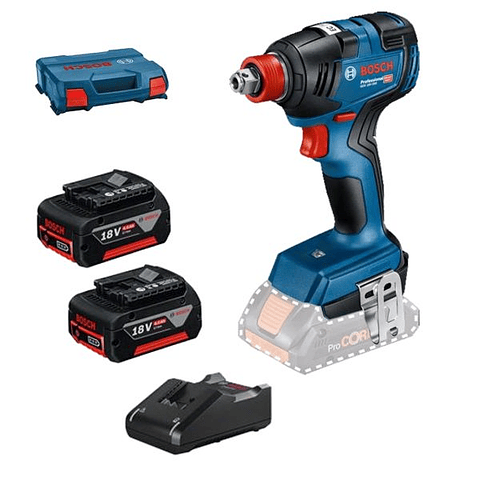 Aparafusadora de impacto GDX 18V-200 + 2 Baterias 18V 4.0Ah L-CASE BOSCH
