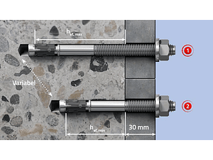10 Un. Bucha com Perno de ancoragem em Aço Eletro-Zincado FAZII 12X130 (12/30) FISCHER