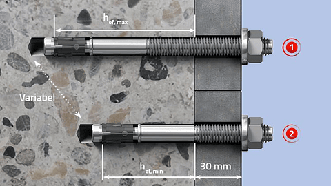 10 Un. Bucha com Perno de ancoragem em Aço Eletro-Zincado FAZII 12X130 (12/30) FISCHER