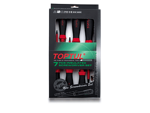 Jogo de 7 Chaves de Fenda e PH Isolados VDE TOPTUL