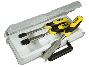 Jogo de 3 Formões Cabo Bimatéria e Fio Biselado 2-16-887 STANLEY